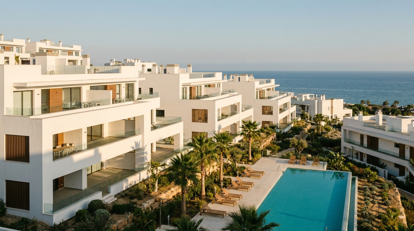 Modern nieuwbouwproject aan de Costa del Sol met gemeenschappelijk zwembad en zeezicht